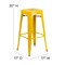 Emma and Oliver Kam Backless Metal Indoor-Outdoor Stool with All-Weather Polystyrene Seat